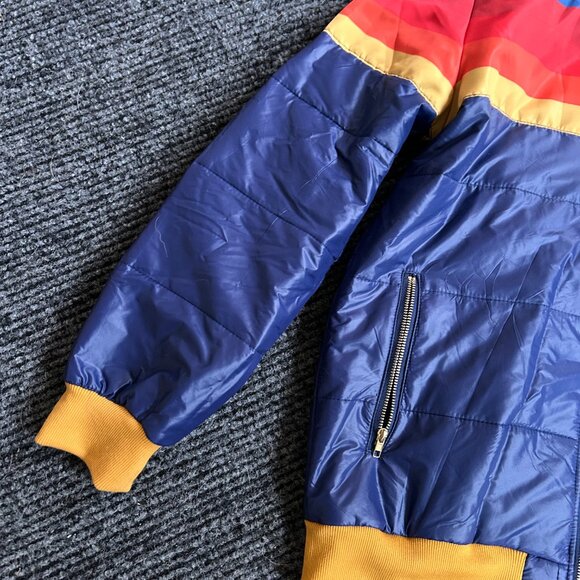 Size 6 - Rainbow Puffer Jacket - Women's Winter Coat, Slim Fit, Hooded Parka - Picture 2 of 7